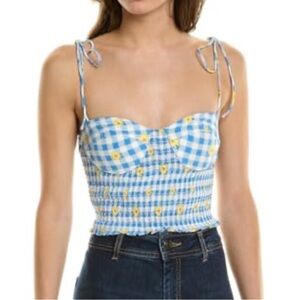 STAUD gingham crop top S